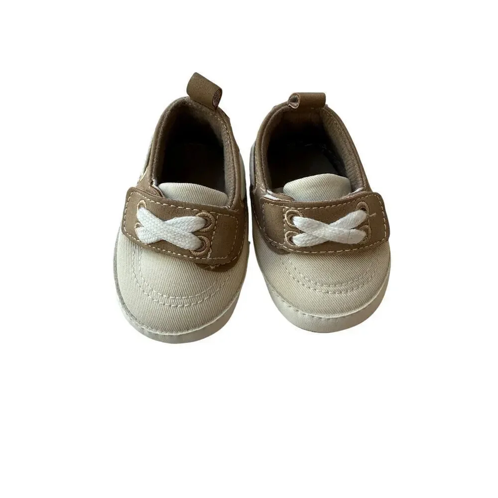 Cat & Jack Toddler's Beige Casual Shoes Canvas Cotton Size 0-3 Months